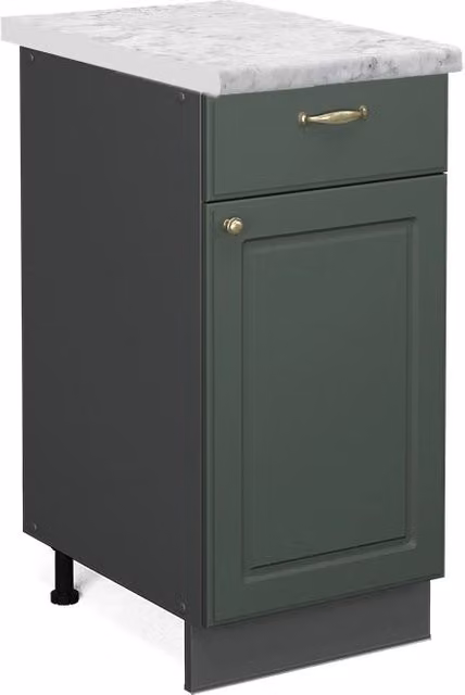 Mobiletto base per cucina Fame-Line Verde-oro rustico/Antracite 40 cm, PL Marmo Vicco