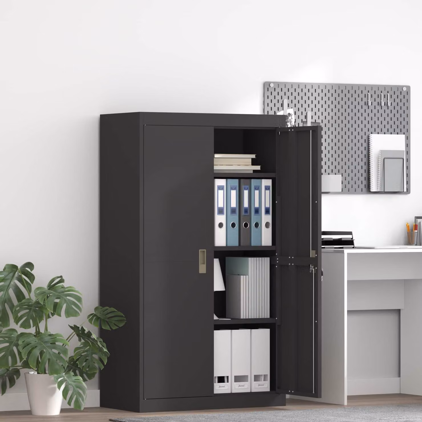 vidaXL Armadio Nero 80 x 40 x 140 cm Acciaio