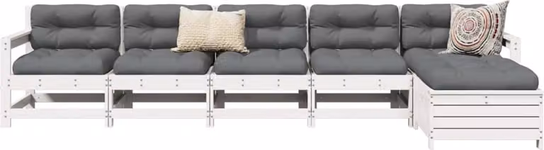Maison Exclusive - Set Divani da Giardino 6 pz Bianco in Legno Massello di Pino