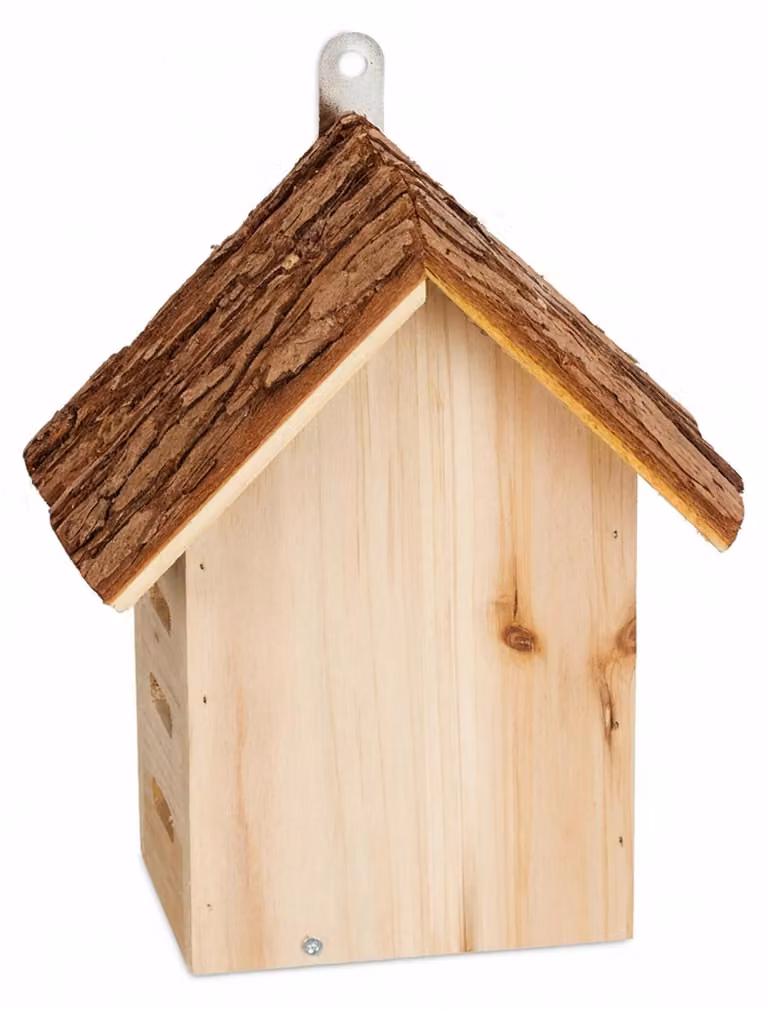 Relaxdays Casetta per coccinelle, legno, A x L x P: 22 x 18 x 12 cm, resistente alle intemperie, da appendere, rifugio per coccinelle, naturale