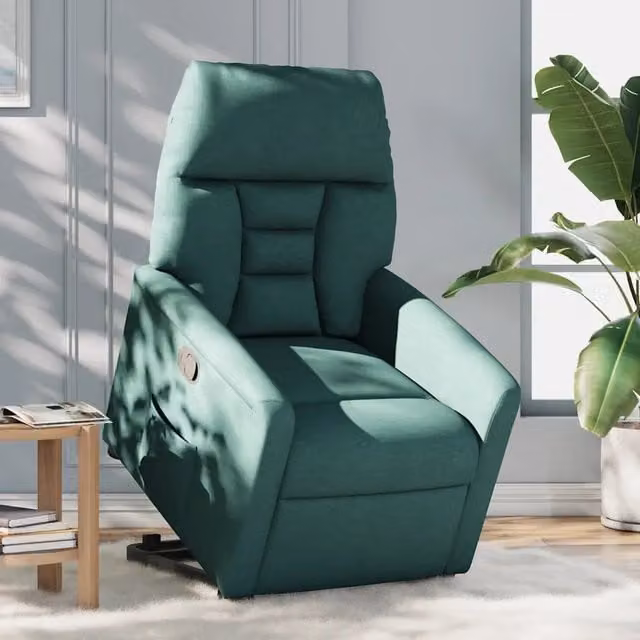 Divano Sedia-Poltrona Alzapersona Reclinabile Verde Scuro in Tessuto 375425