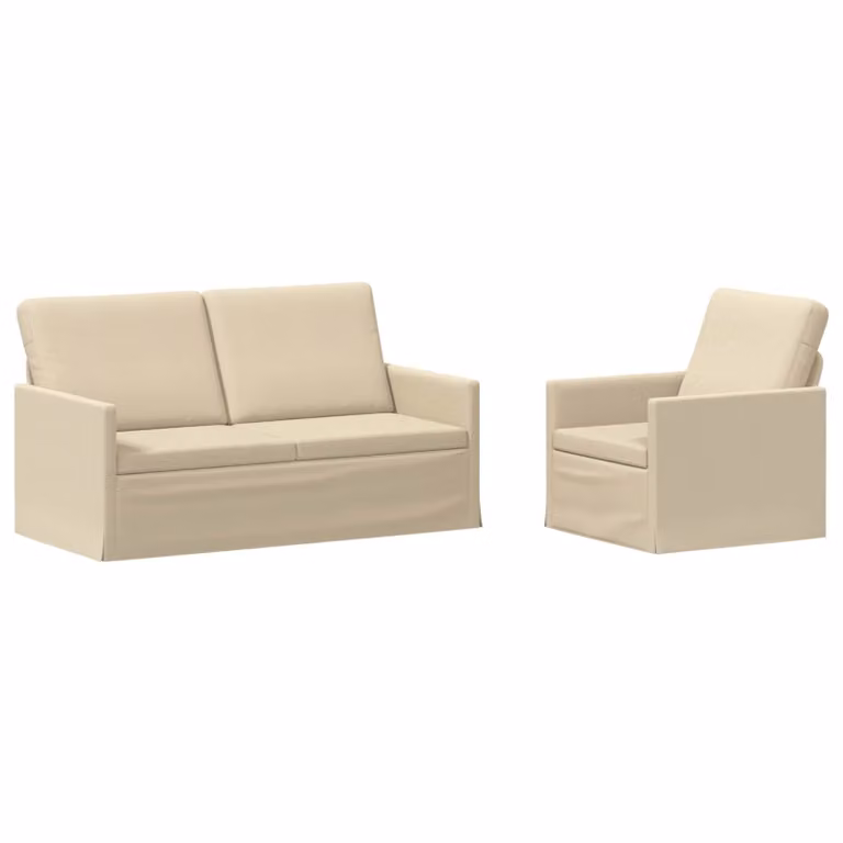Set di 2 divani moderni vidaXL in tessuto beige con struttura in metallo per il tuo soggiorno