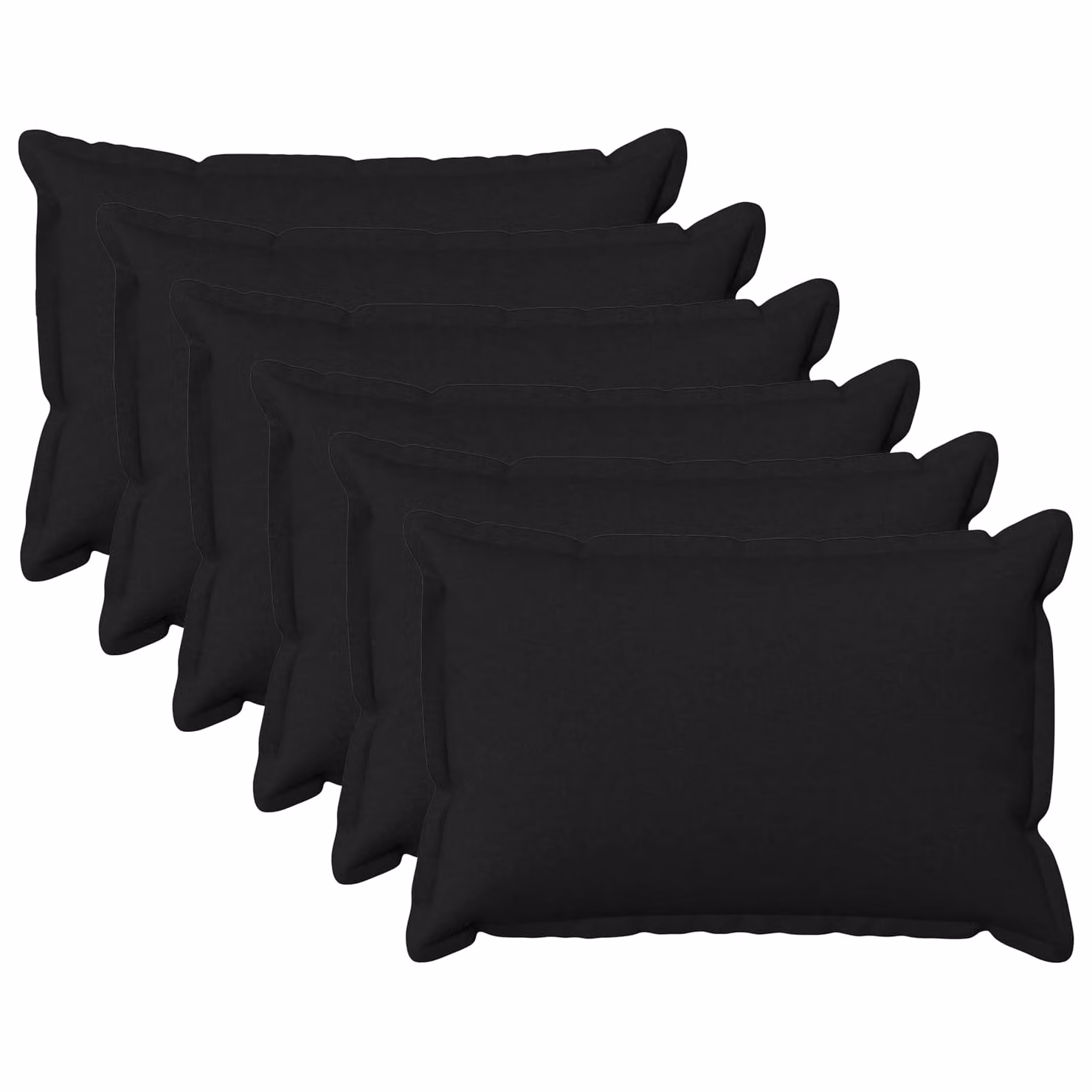 Set di 6 cuscini vidaXL HOUTEN neri in poliestere con fodera lavabile L/P/H: 60 x 40 x 40 cm