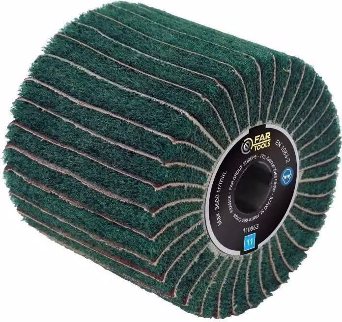 Spazzola abrasiva, Ø120 mm, L100 mm, grana A240/A120, FARTOOLS, per REX120C, REX200, REX-H-200
