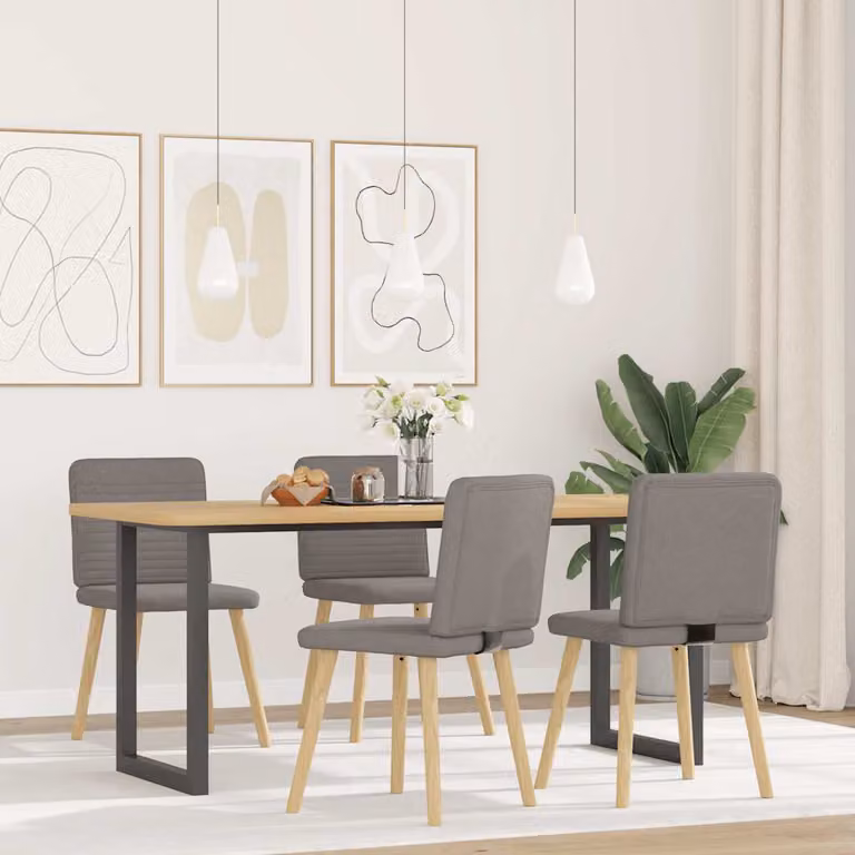 vidaXL Sedie da Pranzo 4 pz Tortora in Tessuto