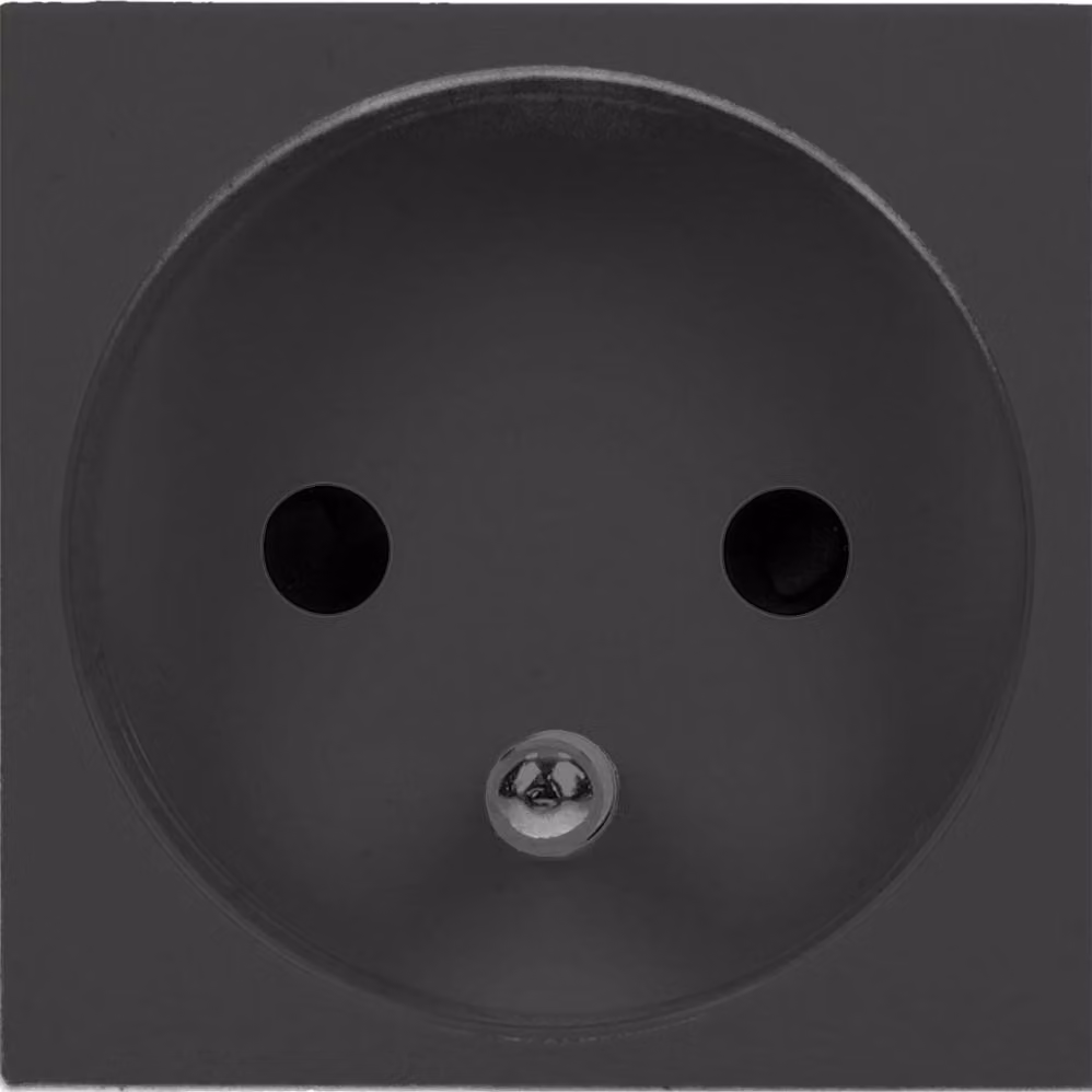 NOEN FR, presa modulare 45x45mm 1x2P+Z, tipo E francese, 16A 250V, nero
