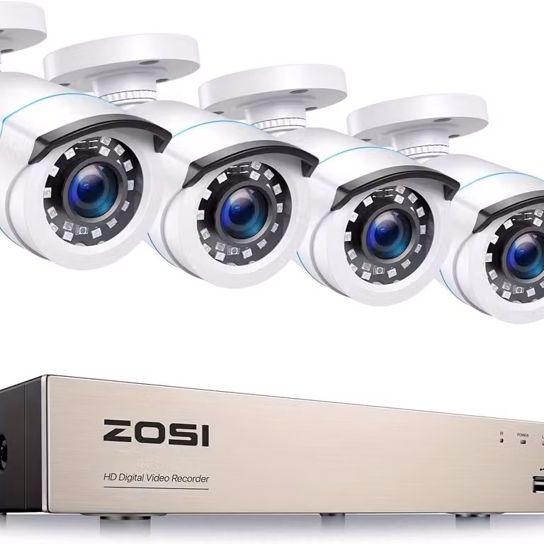 Sistema di sicurezza – Telecamera di sorveglianza – Telecamera CCTV – Kit di videosorveglianza – Videosorveglianza – Set da 4 telecamere, risoluzione 1080p – Compressione H.265+ – Visione notturna fino a 24 metri