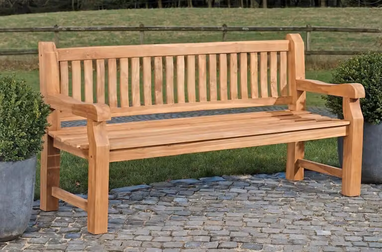 Panca da giardino in teak Jackson - Legno massiccio - Comfort ergonomico
