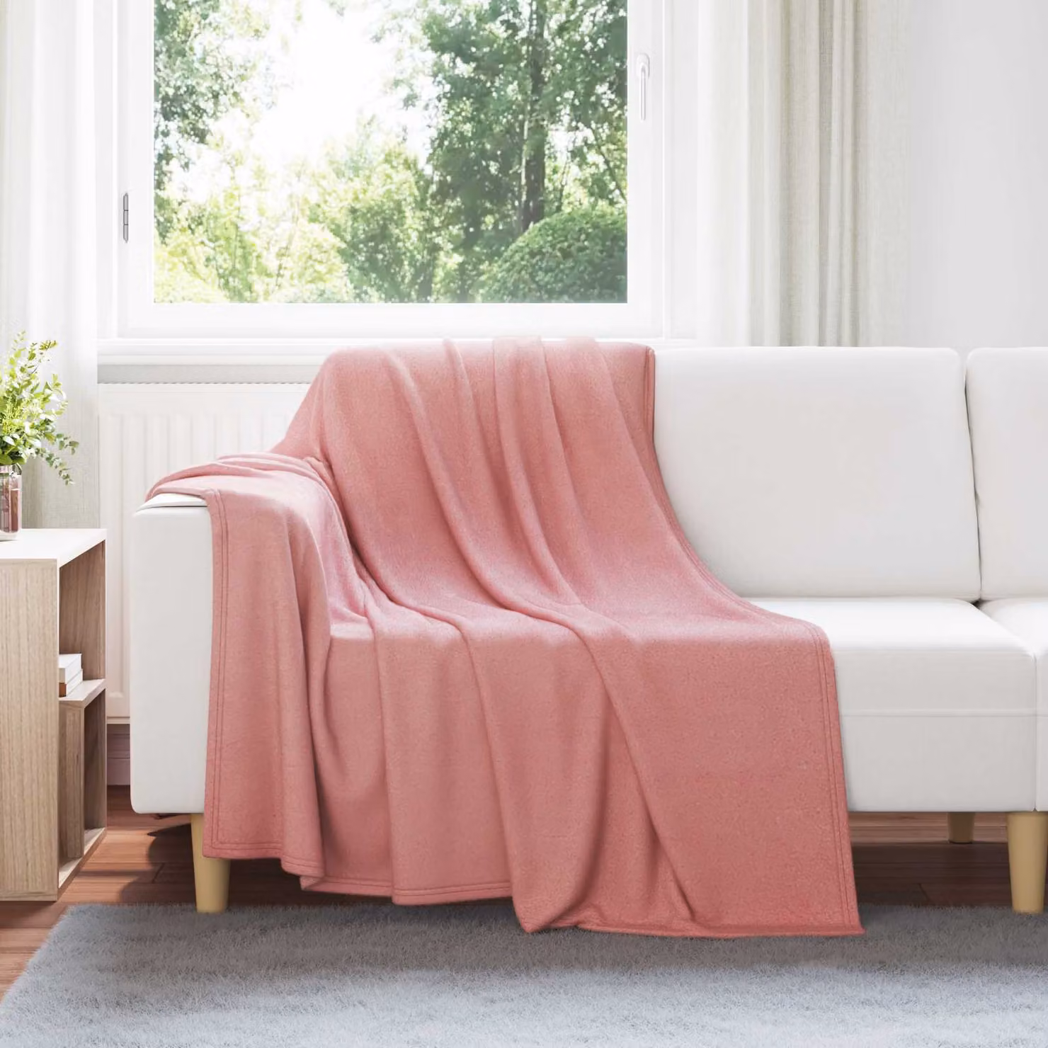 Coperta in pile rosa vidaXL, L 200 cm x P 150 cm
