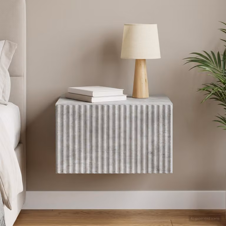 vidaXL Mobiletto da notte sospeso moderno Grigio Cemento L 33 cm x P 34,5 cm x H 20 cm
