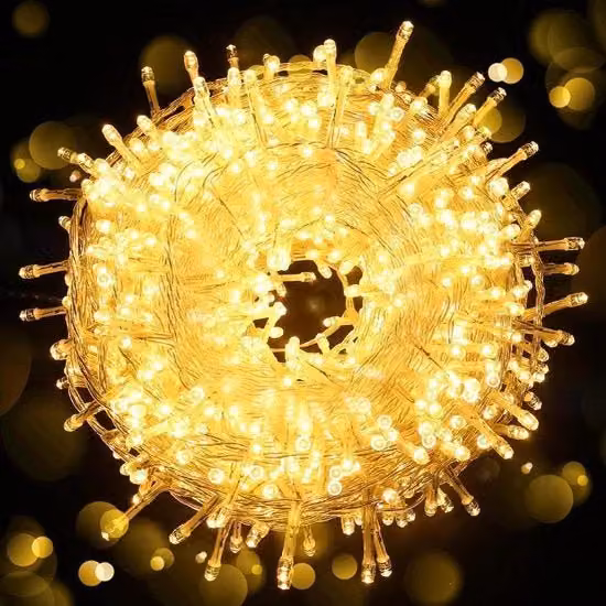 Illuminazione di Natale Cavo di Illuminazione 2000 Led 50 m Bianco Caldo Connettore 8 Modi IP44 Impermeabile Illuminazione di Natale Bambino Camera da Bambino Balcone Giardino Terrazza Matrimonio