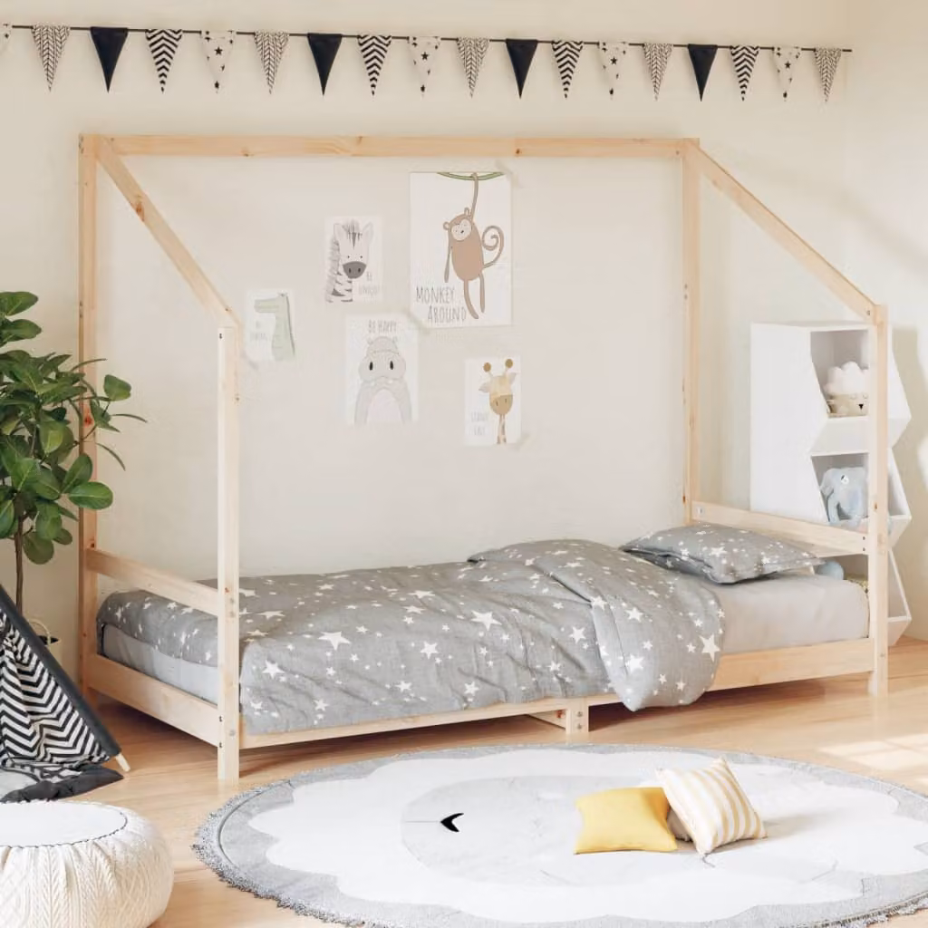 vidaXL Giroletto per Bambini in Legno Massello di Pino, L/P/H: 195.5 x 90 x 158 cm