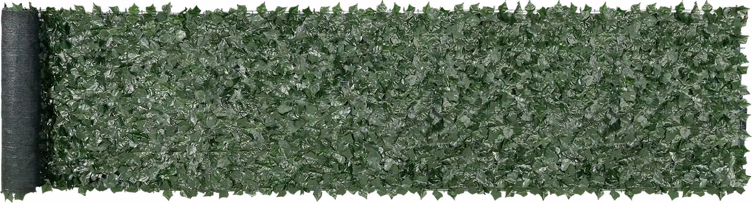 SucceBuy recinzione privacy all'edera - 1 x 5 metri di parete verde artificiale con supporto in rete e collegamento rinforzato. Ideale per la decorazione di giardini, cortili e balconi.