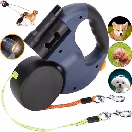 Guinzaglio automatico per cani da 3 metri, luci riflettenti, funzionamento notturno
