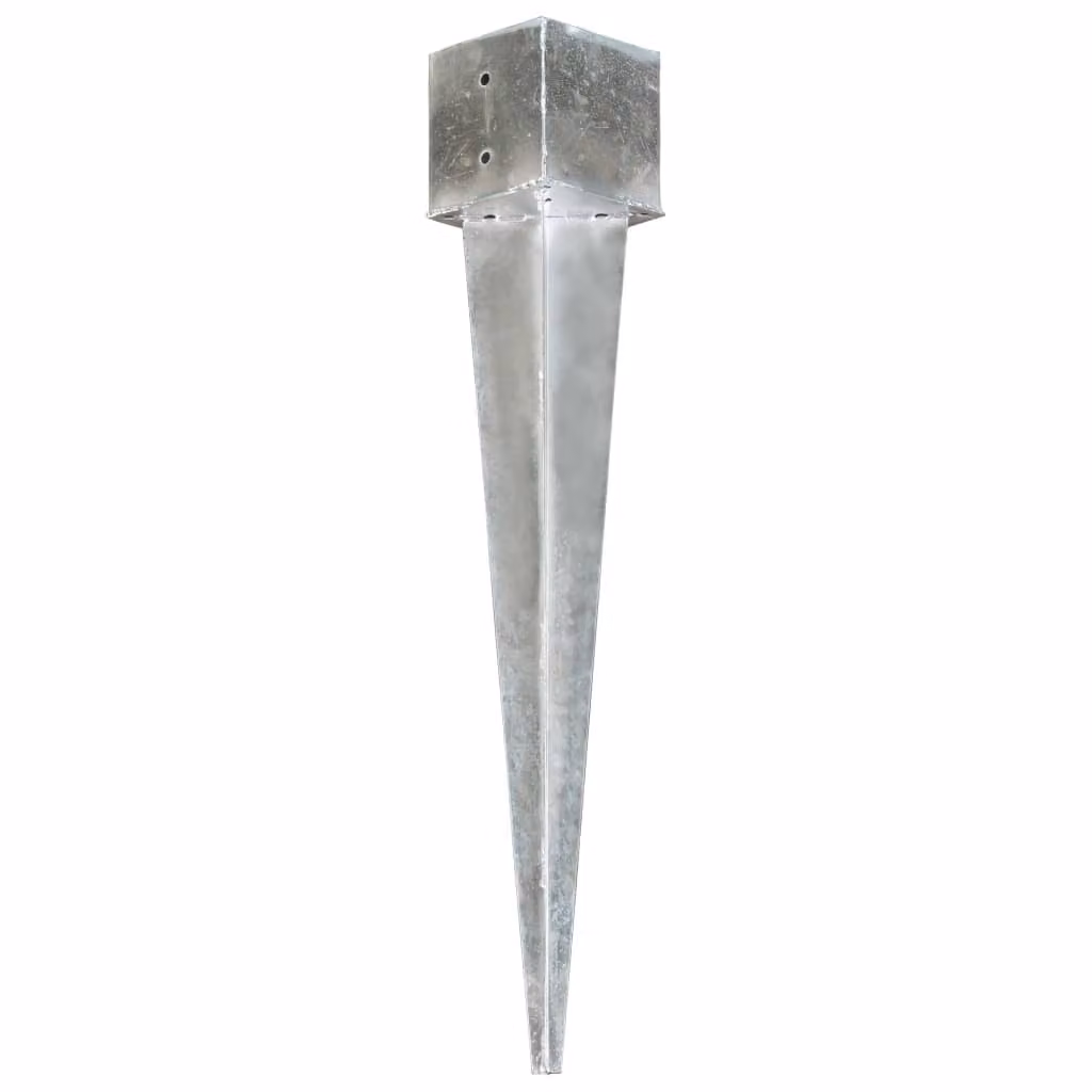 Picchetti di Terra 6 pz Argento 14x14x91 cm in Acciaio Zincato