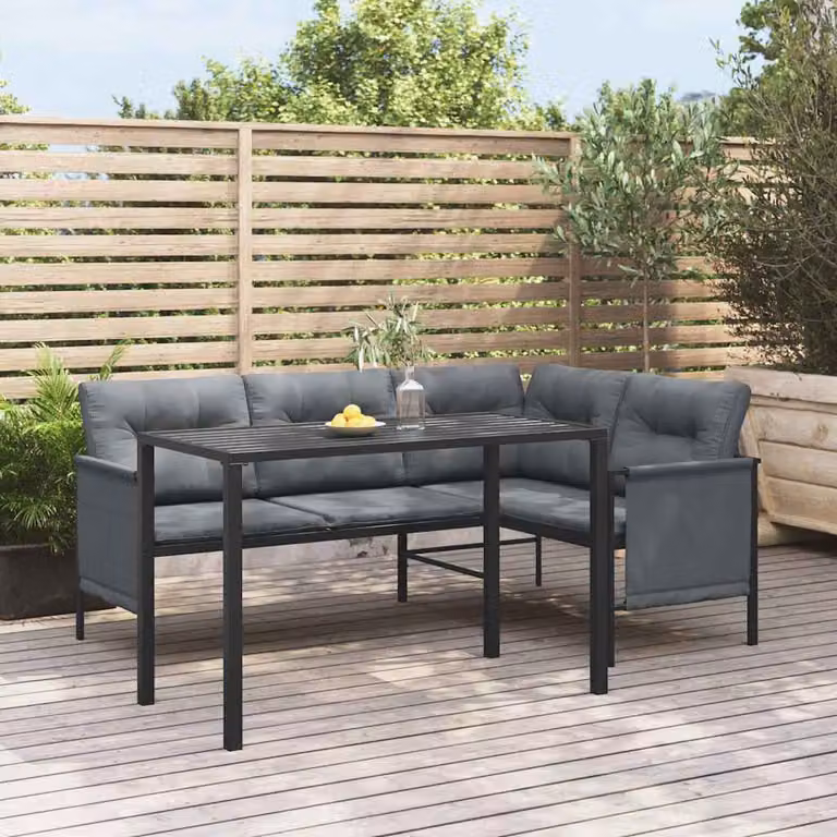vidaXL Tavolo da Giardino Moderno in Acciaio Antracite L: 110 cm, P: 54 cm, H: 70 cm