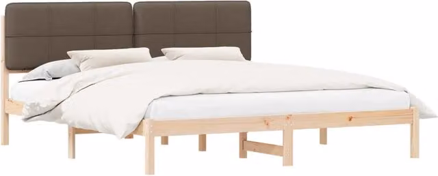 Letto matrimoniale | Letto per adulti | Letto con Testiera Rivestita Talpa 180 x 200 cm Pino massello