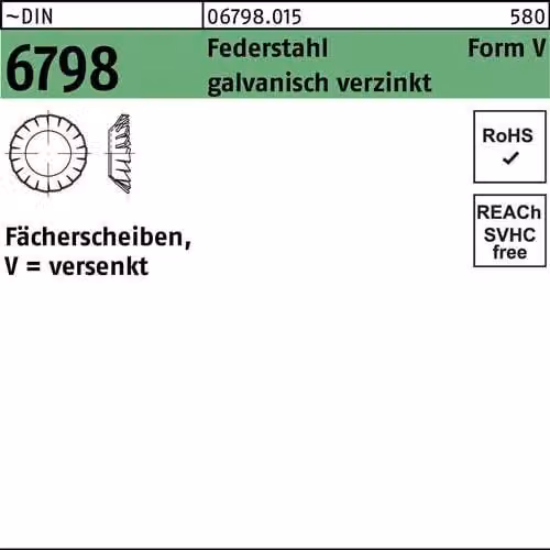 Rondelle dentate Reyher DIN 6798 disco a molla V 3.2 vz 067980159032000 (250 pezzi)