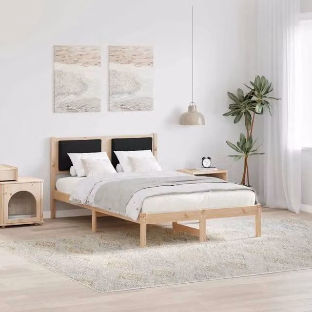 Struttura letto con giroletto in pino massello nero L/P/H: 120 x 200 x 85,5 cm – 1