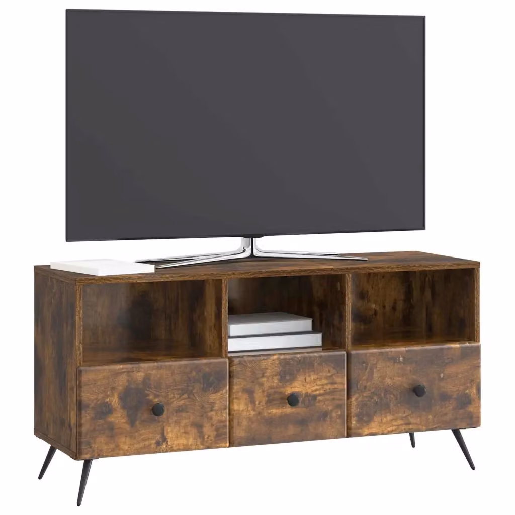 Mobile TV-Credenza Rovere Fumo in Legno Moderno L: 102 cm, P: 34,5 cm, H: 50 cm – 2