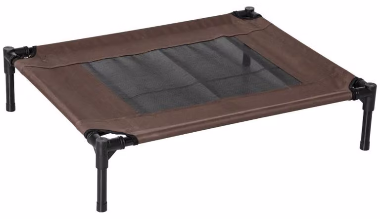 Letto rialzato per cani – cuccia pieghevole | Colore: marrone + nero | Dimensioni: 61x76x18 cm