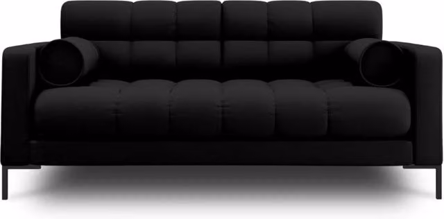 Divano 2 posti Bali di Cosmopolitan Design in tessuto strutturato nero L: 152 cm, P: 75 cm, H: 92 cm – 1