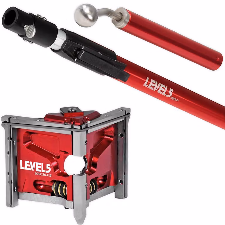 LEVEL5 Set angolare Finisher 2,5" + manico telescopico 36-52" per cartongesso 4-536