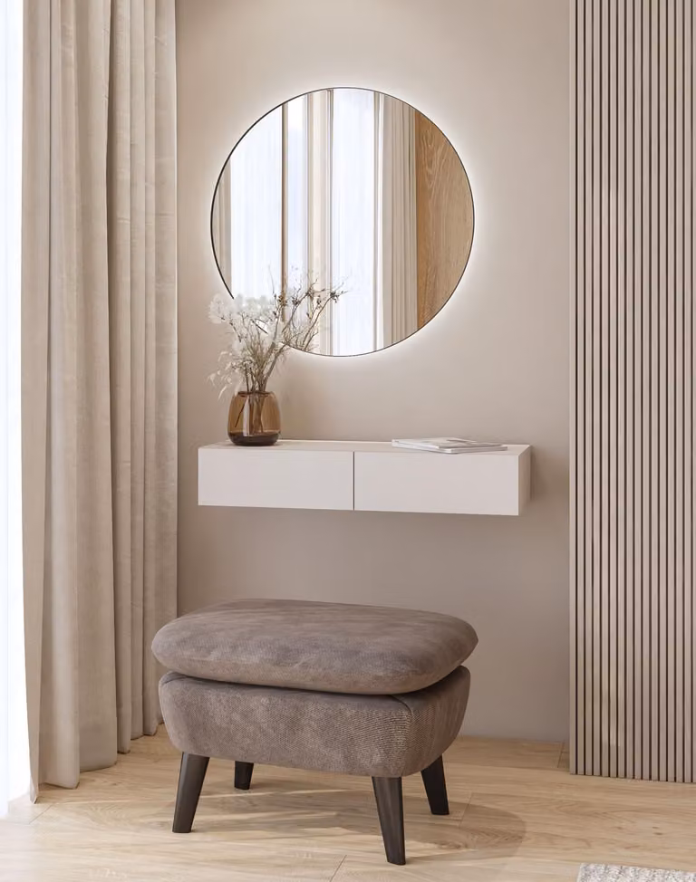 Tavolo da toeletta sospeso con specchio ADIS S - cashmere
