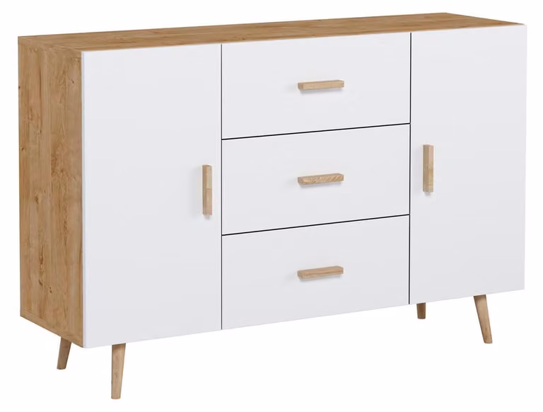 Kommode Regal 140cm Schränke Regale Aufbewahrung Hochglanz Kommode Sideboard