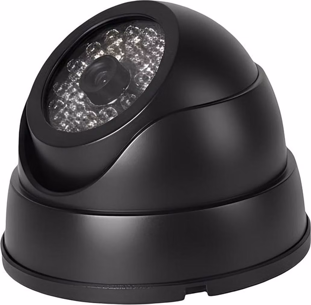 Avizar, telecamera dome fittizia per interni ed esterni con LED, nera