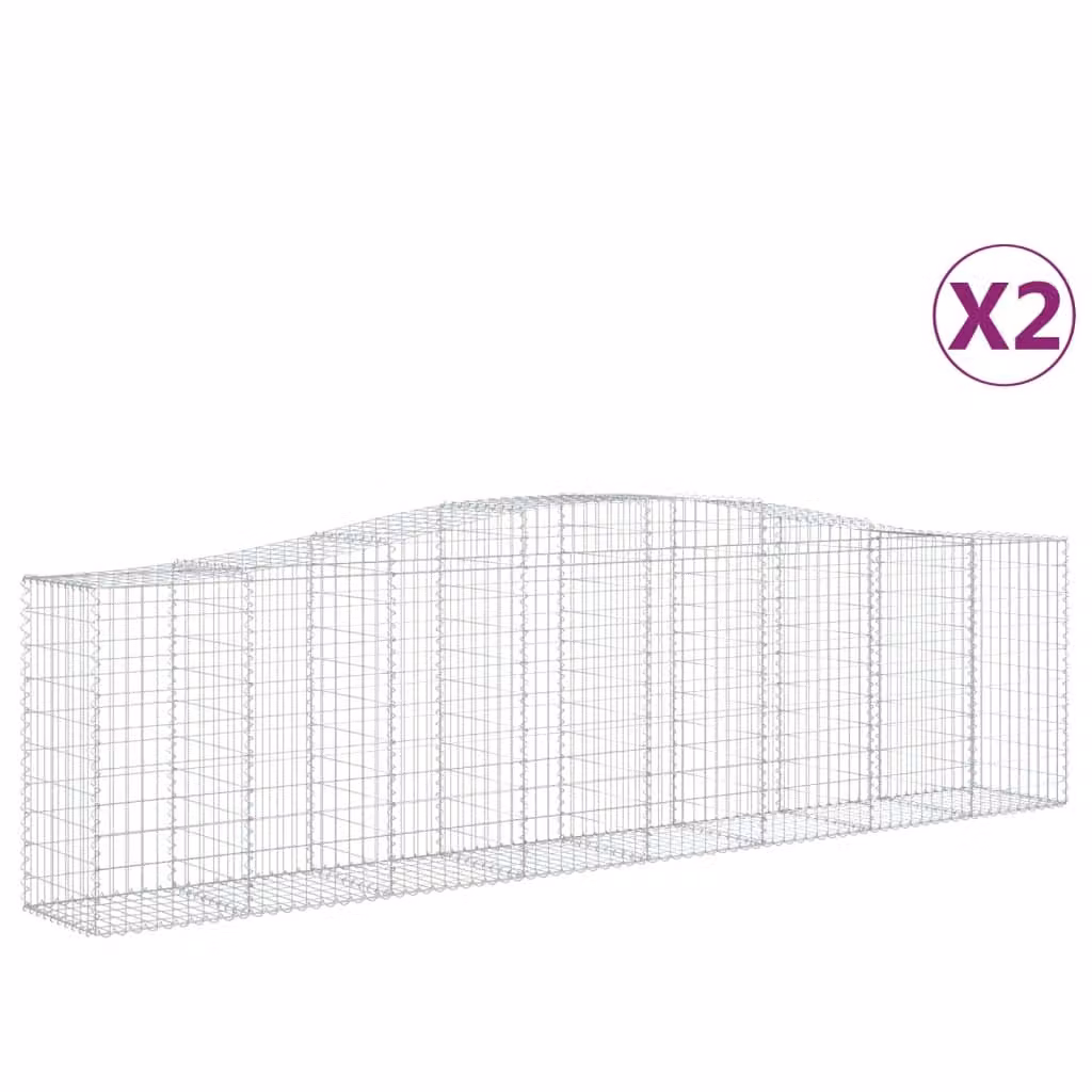 Cesti Gabbioni ad Arco 2 pz 400x50x100/120 cm Ferro Zincato