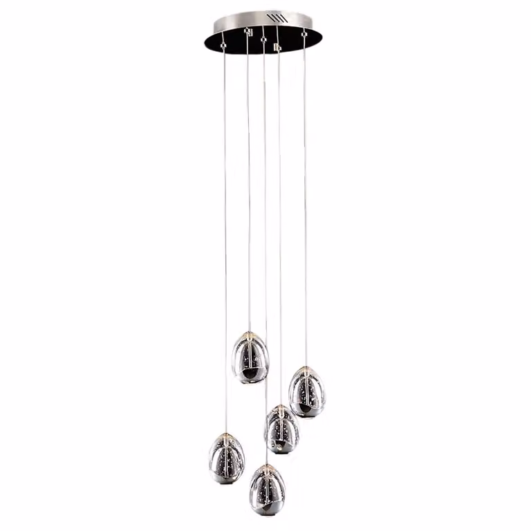 Lampadario a sospensione LED Huelto cromato 24W, bianco caldo, 1450 lm, acrilico, dimensioni: 150x30x30 cm, IP20, Italux