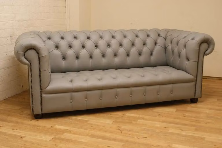 Chesterfield 3er Sitz Polster Sofa Couch Wohnzimmer Möbel Sofas Leder