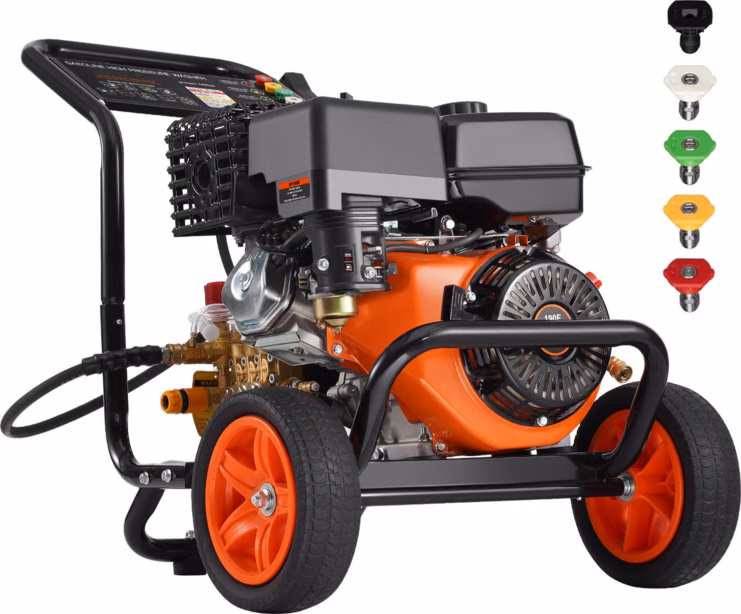 SucceBuy idropulitrice a gas, 4400 PSI, 15 l/min, 2,6 GPM, pompa in rame, set di 5 ugelli