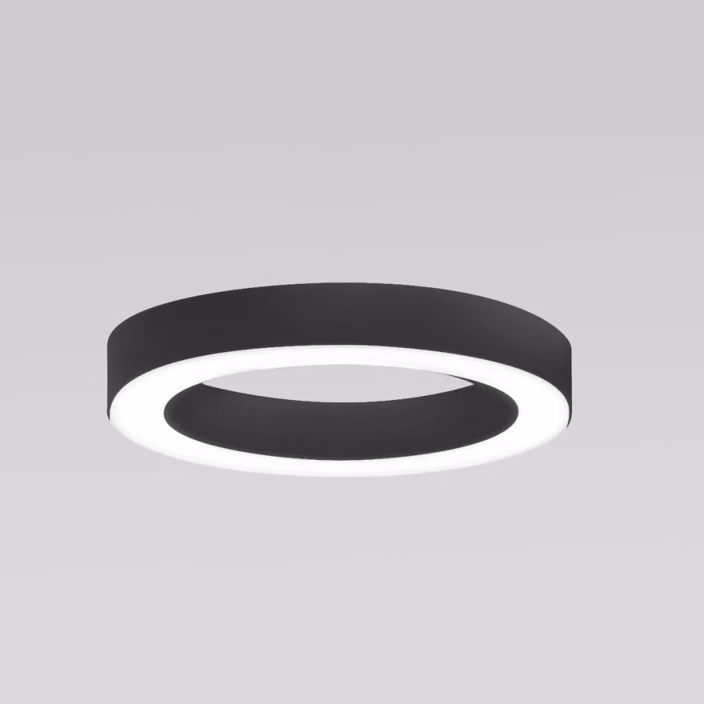 Lampada a soffitto FLOR P/M Gealuce con LED integrato da 50W, luce bianca calda 3000K, dimmerabile, in alluminio nero e diffusore in metacrilato – 2