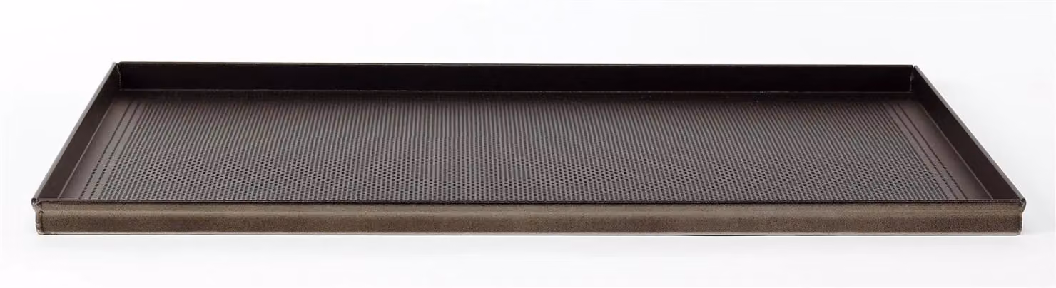 Teglia Rettangolare microforata (foro 2mm) lega alluminio 3003 con rivestimento antiaderente , dim.60x40cm