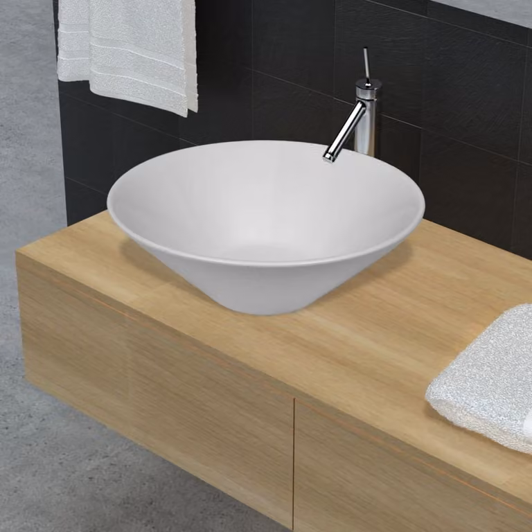 Lavabo in Vetroceramica Bacino Porcellana Bianco