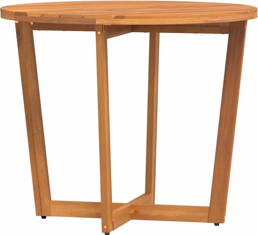 Tavolo da pranzo rotondo da giardino Ø90x75 cm in Legno Massello di Acacia