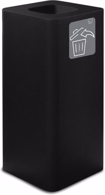Pattumiera Per Raccolta Rifiuti 38x38xh80 cm In Acciaio Verniciato con Pittogramma Magnetico Nero