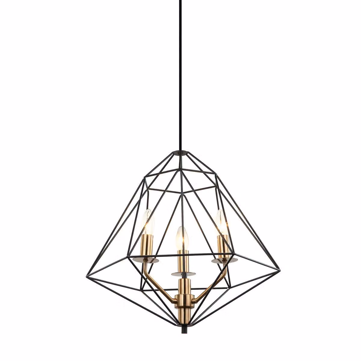 Lampadario industriale nero Italux Maresmo PEN-6369-3-BKBR