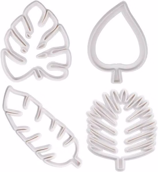 Set di spatole da cucina a forma di foglia, 4 pezzi, plastica, fai da te