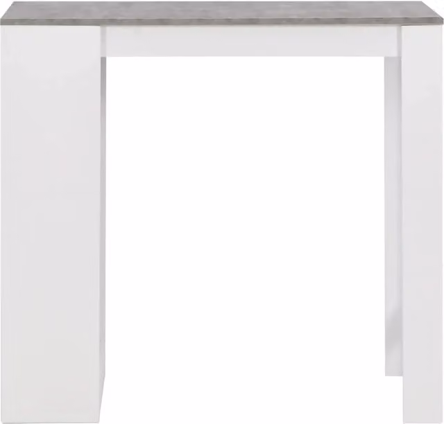 Tavolo da bar moderno rettangolare con ripiano bianco L: 110 cm, P: 50 cm, H: 103 cm