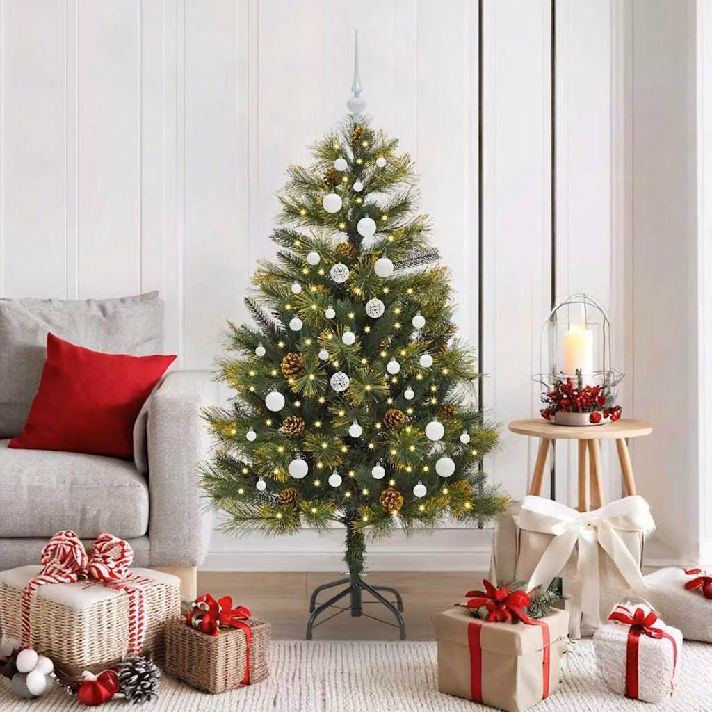Maison Exclusive - Albero di Natale artificiale pieghevole con pigne, 150 cm