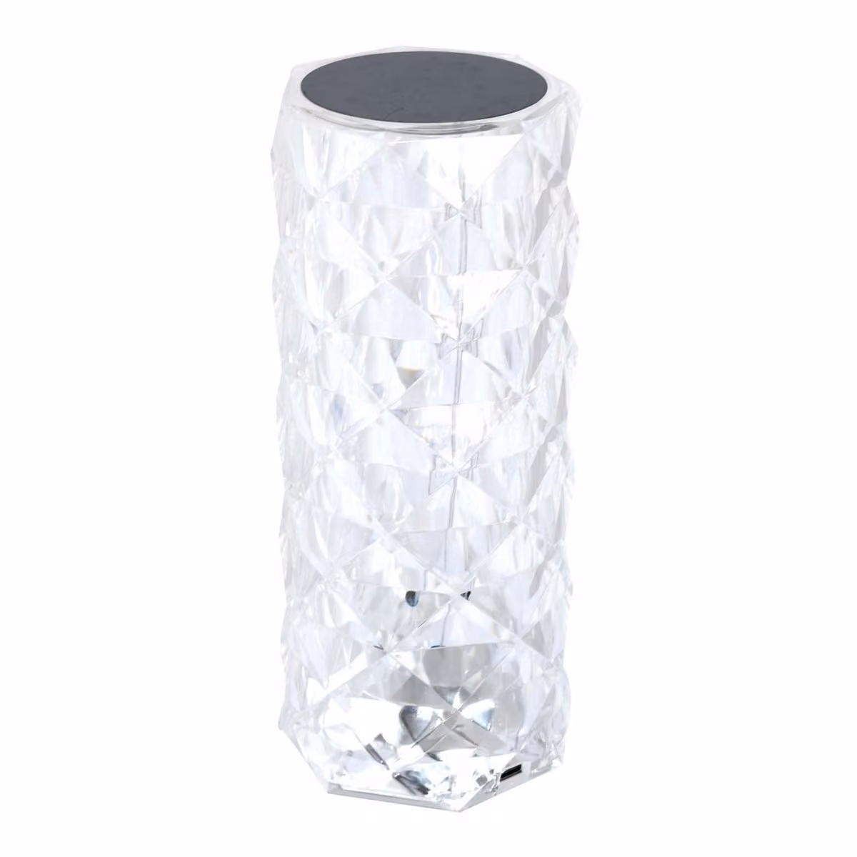 Lampada da tavolo a LED in cristallo con telecomando cambiacolori altezza 21 cm
