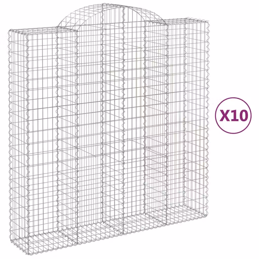 Cesti Gabbioni ad Arco 10 pz 200x50x200/220 cm Ferro Zincato