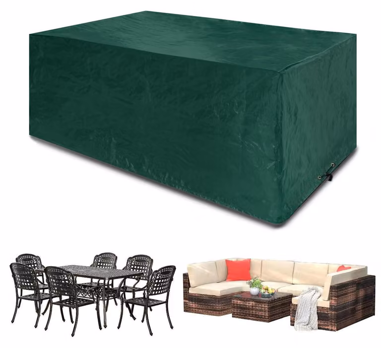 Copertura protettiva per mobili da giardino, dimensioni 300x250x90 cm, impermeabile, resistente al vento, colore verde