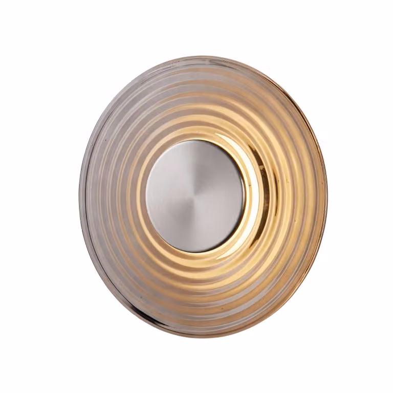 Searchlight Applique da parete a LED Cleo, dimmerabile, Alluminio / Grigio / Zincato, Soggiorno / Sala da pranzo, Vetro, Moderno, Applique a LED