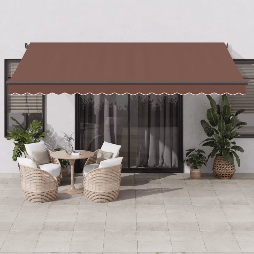 Tenda da Sole Retrattile Automatica con Motore vidaXL, Colore Marrone, L 450 x P 350 cm
