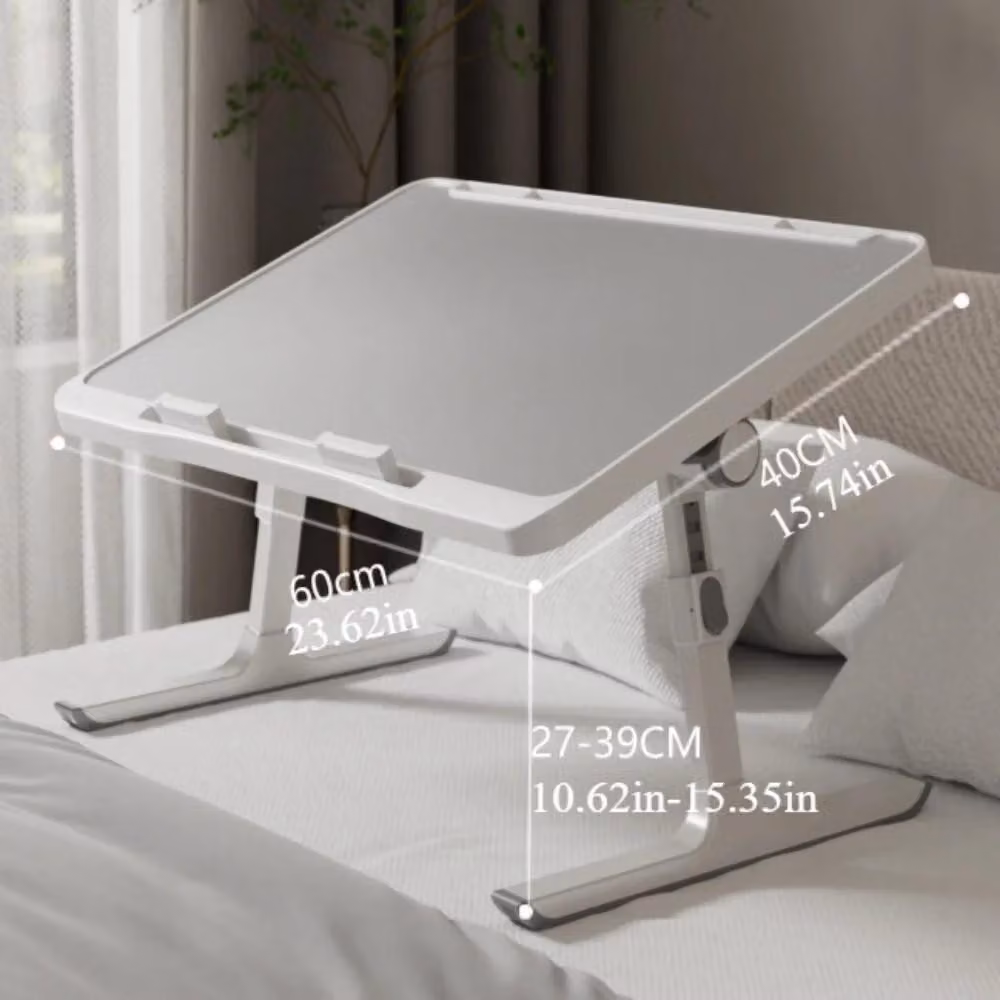 Tavolino pieghevole per laptop, regolabile in altezza e inclinazione, ideale per l'uso a letto, sul divano o su una poltrona