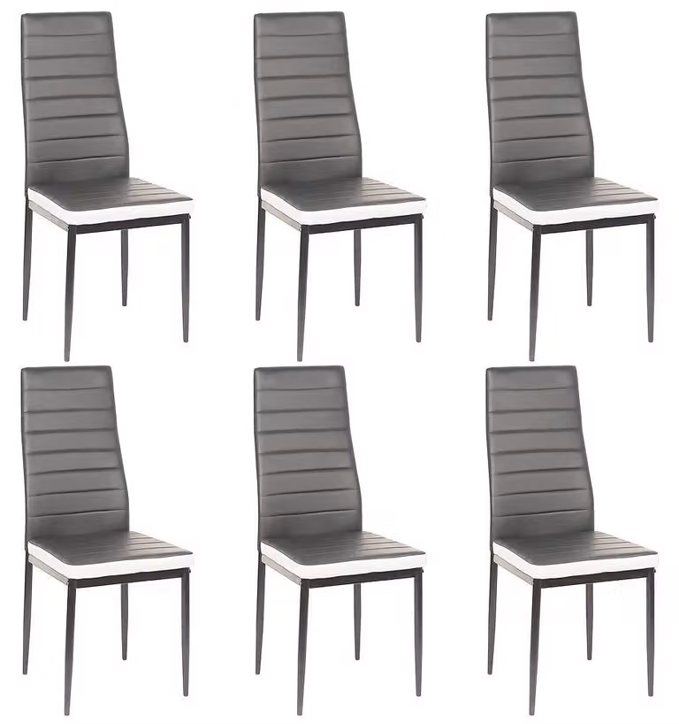 Sedie da pranzo - Sedie - Sedie a conchiglia - Sedie da cucina - Sedie da bistrot - Set da 6 - Rivestimento in ecopelle